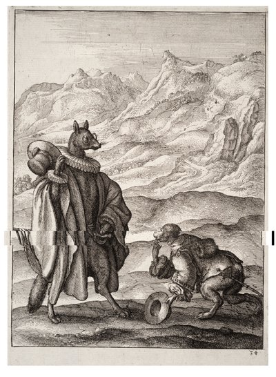 The French Ape and the Spanish Fox by Wenceslaus Hollar